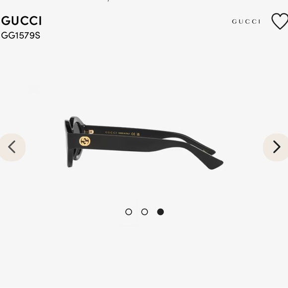 Gucci Black Oval Women's Sunglasses - Picture 8 of 9